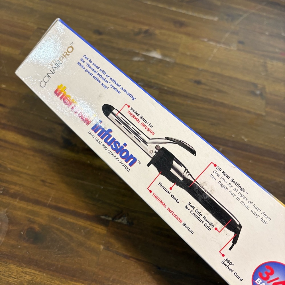 Vintage Conair Pro Thermal Infusion 120 Watt 3/4” Barrel Curling Iron New - Picture 6 of 9